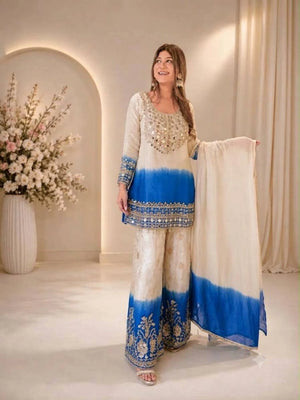 Blush Ombre Mirror Kurta Set