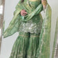 Crushed Shimmer Silk Sequin Sharara Set