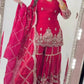 Crushed Shimmer Silk Sequin Sharara Set
