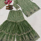 Crushed Shimmer Silk Sequin Sharara Set