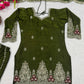 Crushed Shimmer Silk Sequin Sharara Set