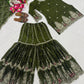 Crushed Shimmer Silk Sequin Sharara Set