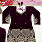 Embroidered Velvet Sharara Set