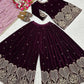 Embroidered Velvet Sharara Set