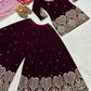 Embroidered Velvet Sharara Set