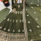 Ivory Peacock Feather Anarkali Gown