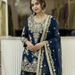 Sequin Embroidered Georgette Palazzo Suit