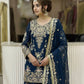 Sequin Embroidered Georgette Palazzo Suit