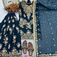 Sequin Embroidered Georgette Palazzo Suit