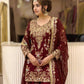 Sequin Embroidered Georgette Palazzo Suit