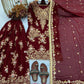 Sequin Embroidered Georgette Palazzo Suit