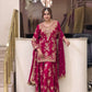 Sequin Embroidered Georgette Palazzo Suit