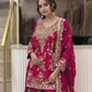 Sequin Embroidered Georgette Palazzo Suit