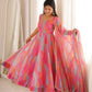 Watercolor Print Mirror Anarkali