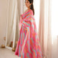 Watercolor Print Mirror Anarkali