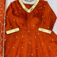 Orange Vichitra Silk Anarkali Lehenga Set