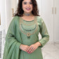 Kundan Work Crush Silk Kurta Palazzo Set