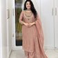 Kundan Work Crush Silk Kurta Palazzo Set