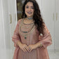 Kundan Work Crush Silk Kurta Palazzo Set