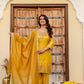 Aqua Green Satin Silk Kurta Set with Bead Work