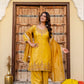 Aqua Green Satin Silk Kurta Set with Bead Work