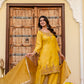 Aqua Green Satin Silk Kurta Set with Bead Work
