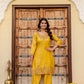 Aqua Green Satin Silk Kurta Set with Bead Work