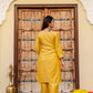 Aqua Green Satin Silk Kurta Set with Bead Work