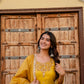 Aqua Green Satin Silk Kurta Set with Bead Work