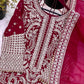 Embroidered Faux Georgette Suit Set with Dupatta