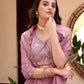 Soft Georgette Silk Embroidered Lehenga Set with Dupatta