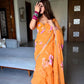 Orange Ruffle Lehenga Saree with Dupatta