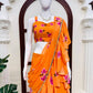 Orange Ruffle Lehenga Saree with Dupatta