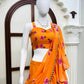 Orange Ruffle Lehenga Saree with Dupatta