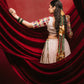 Ivory Mulmul Cotton Lehenga with Mirror Work