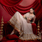 Ivory Mulmul Cotton Lehenga with Mirror Work