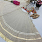 Ivory Mulmul Cotton Lehenga with Mirror Work