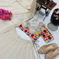 Ivory Mulmul Cotton Lehenga with Mirror Work
