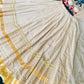 Ivory Mulmul Cotton Lehenga with Mirror Work