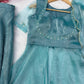 Aqua Front Slit Anarkali Palazzo Set