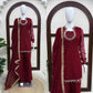 Maroon Mirror Work Kurta Palazzo Set