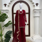 Maroon Mirror Work Kurta Palazzo Set