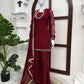 Maroon Mirror Work Kurta Palazzo Set