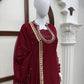 Maroon Mirror Work Kurta Palazzo Set