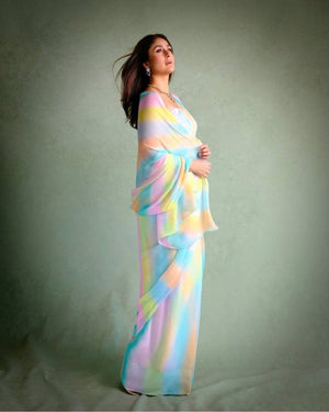 Pastel Tie Dye Chiffon Saree