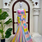 Pastel Tie Dye Chiffon Saree