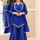 Maroon Mirror Work Palazzo Set