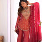 Designer Embroidered Silk Palazzo Suit with Dupatta