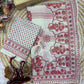 White Faux Georgette Mirror Work Saree