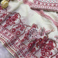 White Faux Georgette Mirror Work Saree